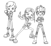 A coloring page of monster buster club